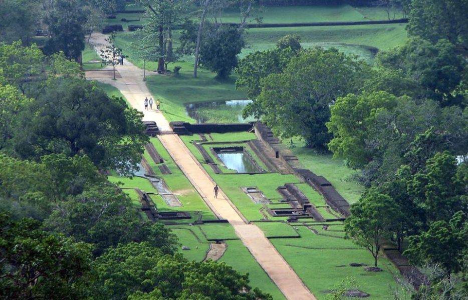 View of Royal Gardens from Fortress City at Sigiriya