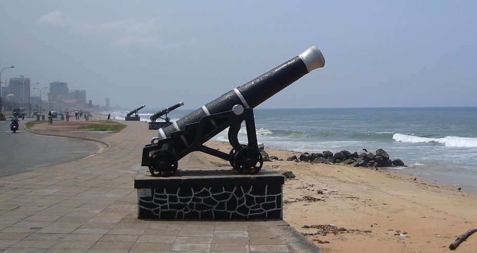 Old Cannons on esplanade of Colombo City