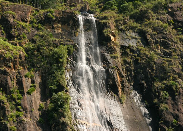 Bambarakanda Falls in the Hill Country of Sri Lanka