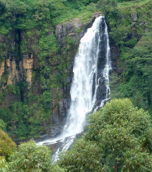 Devon Falls in the Hill Country of Sri Lanka