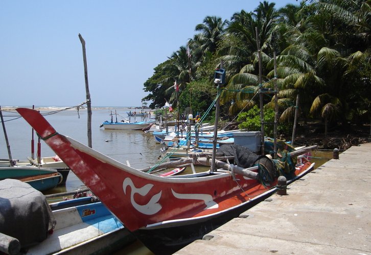 Fishing Boats on Nilwala Ganga River at Matara