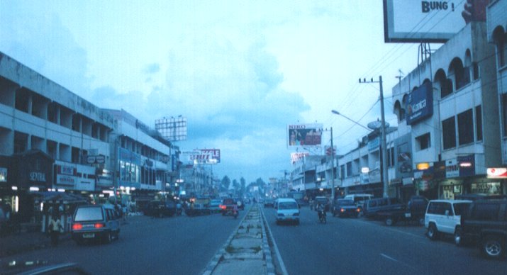 Main Street in Pakanbaru in Sumatra