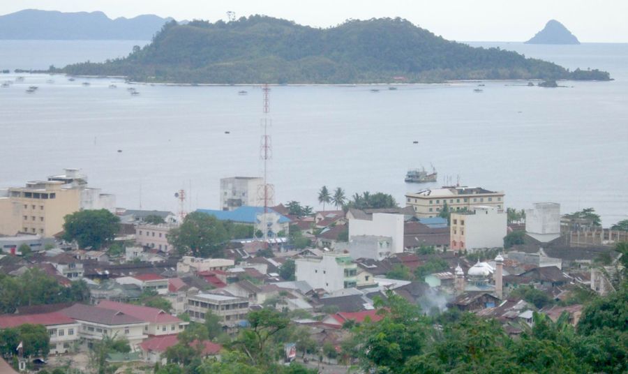 City of Sibolga on the West Coast of Sumatra