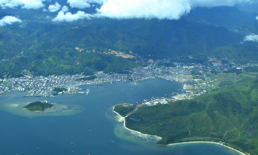 Aerial view of Sibolga on West Coast of Sumatra