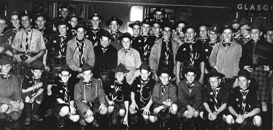 24th Glasgow ( Bearsden ) Scout Group at Glasgow Central Station prior to departure to Kandersteg