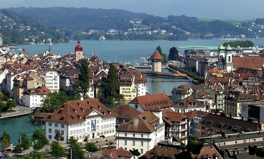 Lucerne and Lake Lucerne in central Switzerland