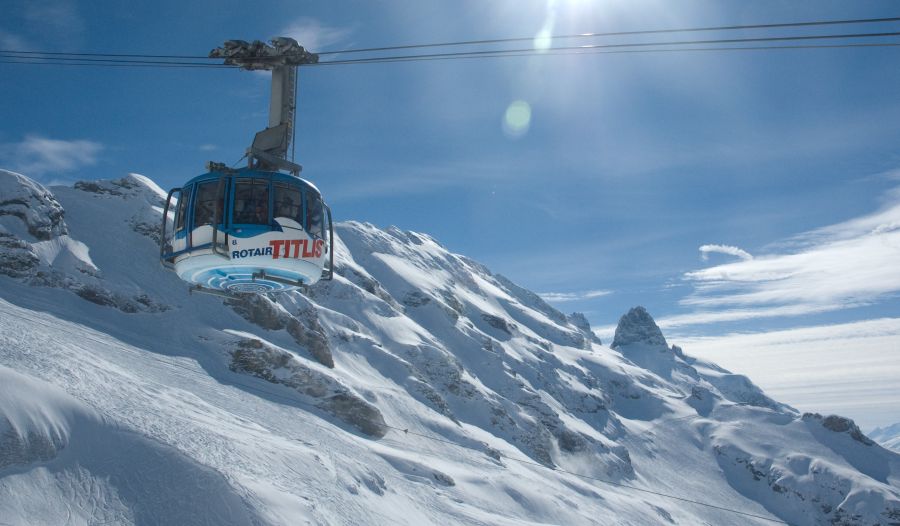 Cable Car on Mount Titlis in the Uri / Urner Alps