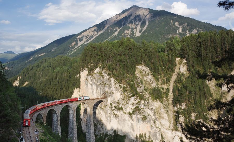 The Glacier Express Train in Switzerland
