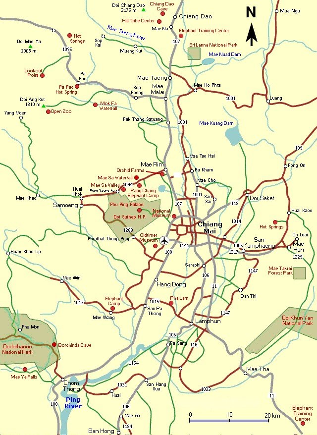 Location Map of Chiang Mai in northern Thailand