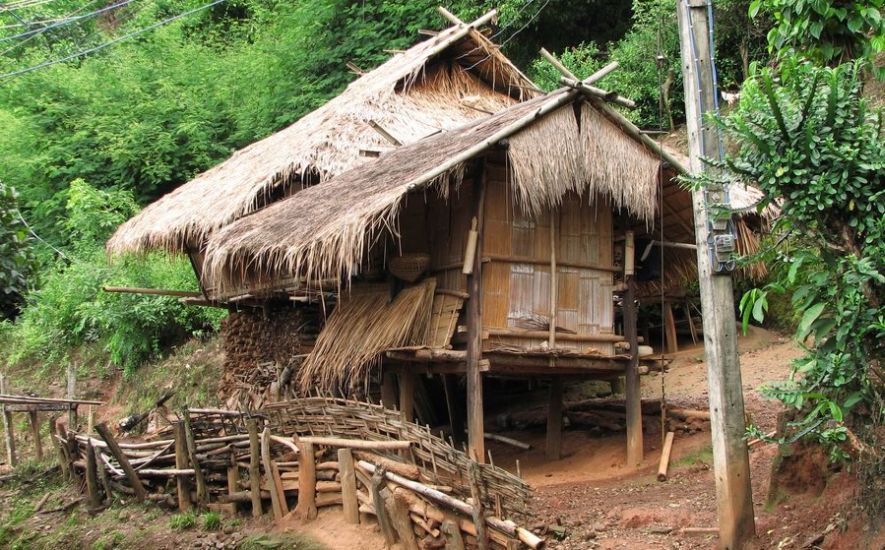 Hut in Akha Village in Northern Thailand