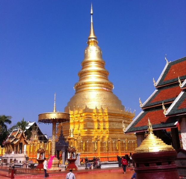 Wat Phra That Haripunchai in Lamphun in Northern Thailand