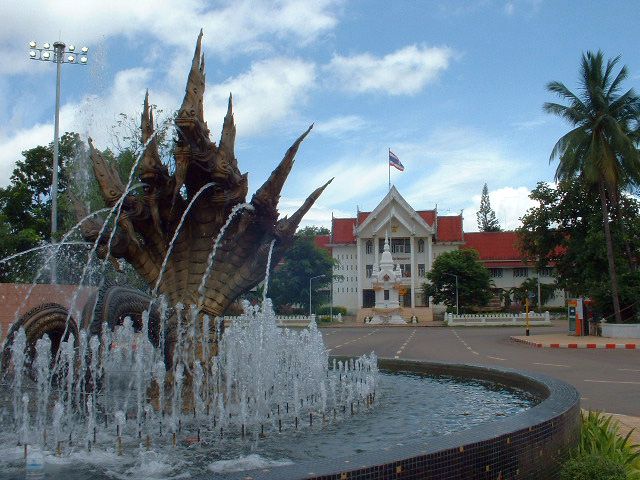 Old City Hall in Nong Khai in Issan in Northern Thailand