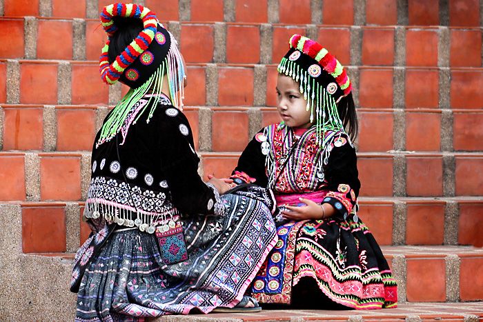 Young Thai Girls in Tribal Dress