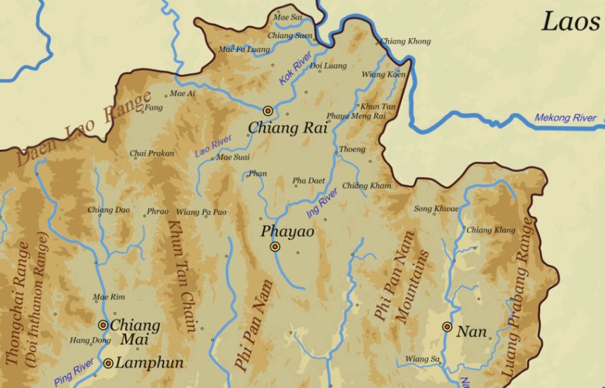 Map of the Highlands of Northern Thailand