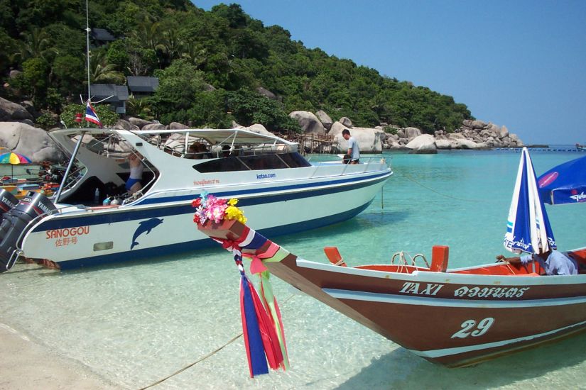 Ferry Boats on Koh Tao in Southern Thailand