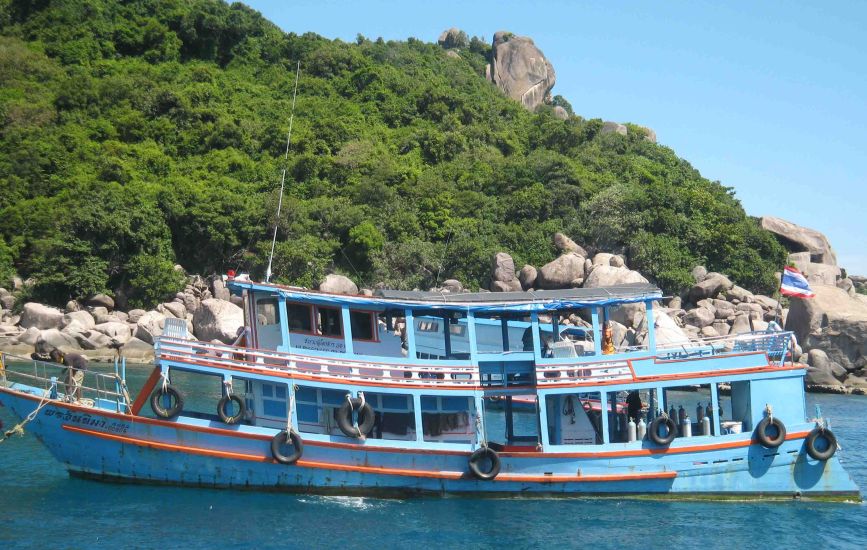 Dive Boat off Koh Tao in Southern Thailand