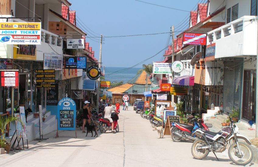 Street on Koh Tao in Southern Thailand