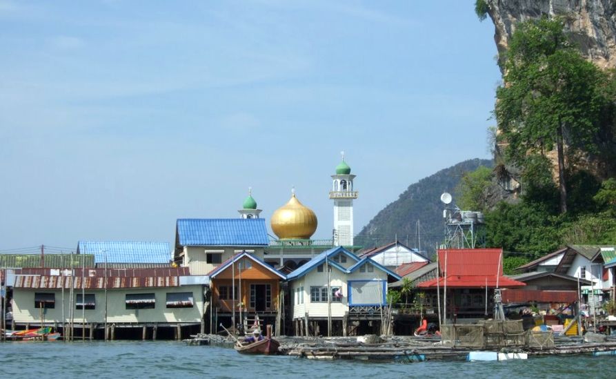 Moslem Village on Ko Panyi in Phang Nga Bay in Southern Thailand