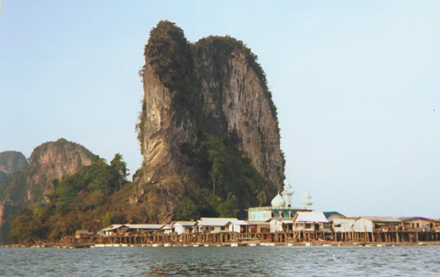 Moslem Village on Ko Panyi in Phang Nga Bay in Southern Thailand
