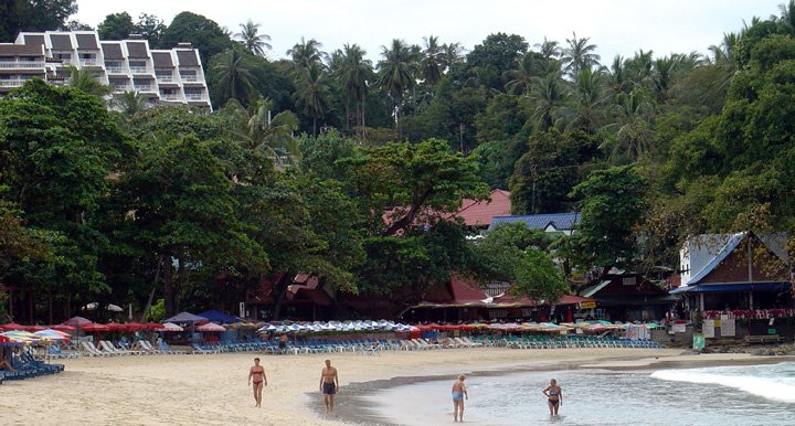 Beach at Ao Kata on Ko Phuket in Southern Thailand