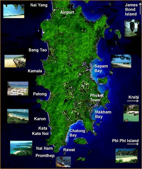 Tourist Map of Phuket Island