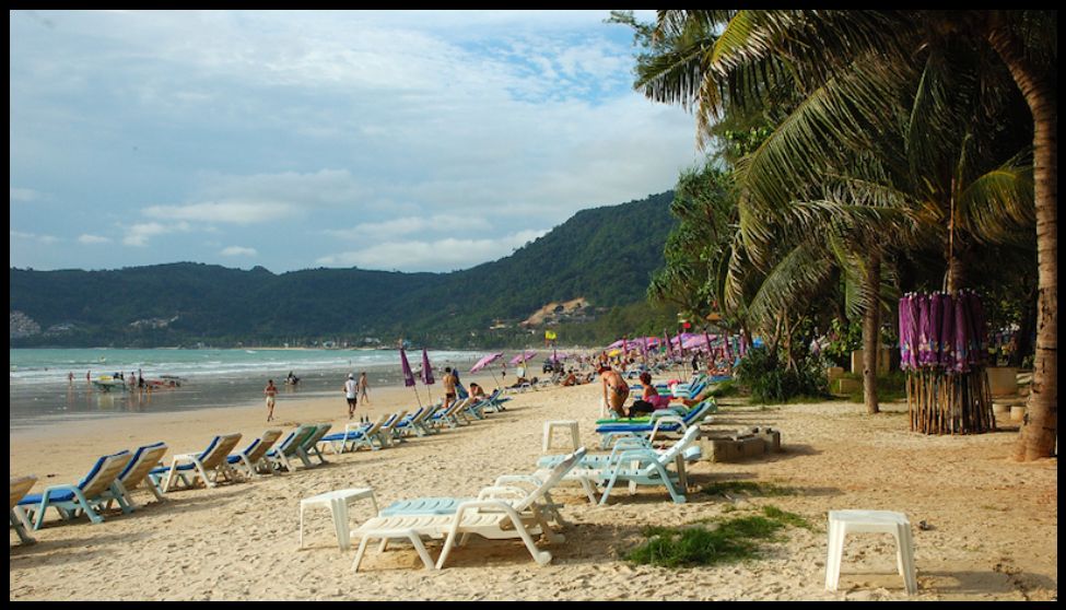 Beach at Ao Patong on Ko Phuket in Southern Thailand