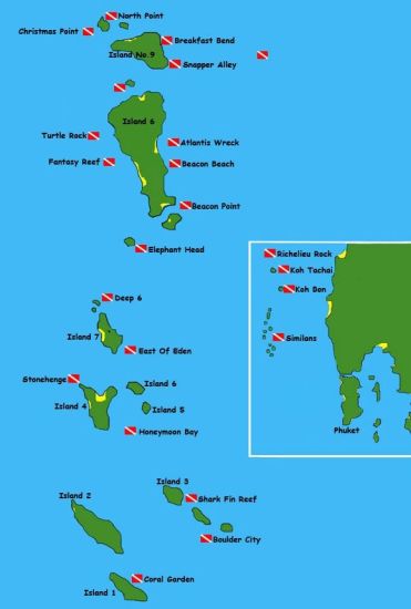 Map of Similan Islands