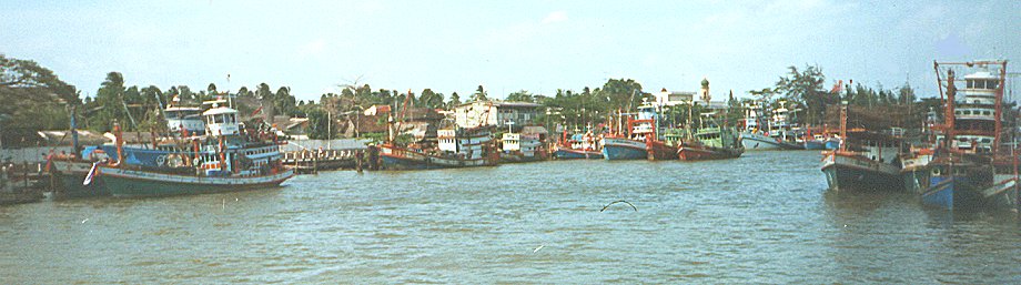 Fishing Boats in Port at Pattani in Southern Thailand