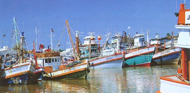 Fishing Boats at Pattani in Southern Thailand
