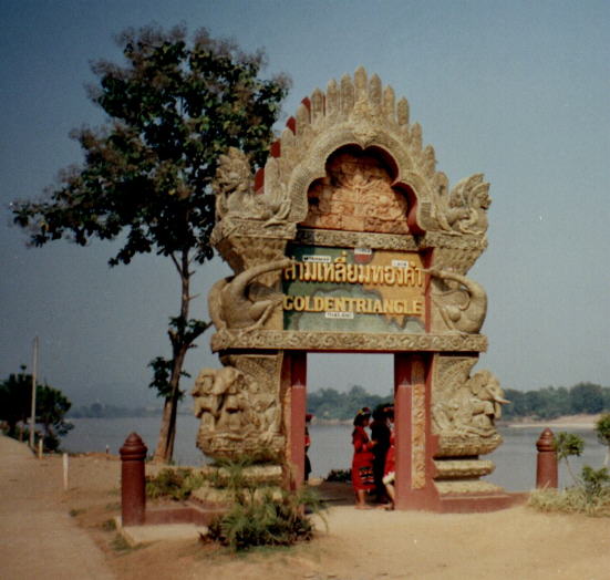 Golden Triangle at junction of Burma, Laos and Thailand