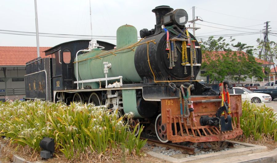 Old Steam Locomotive in Chachoensao in SE Thailand