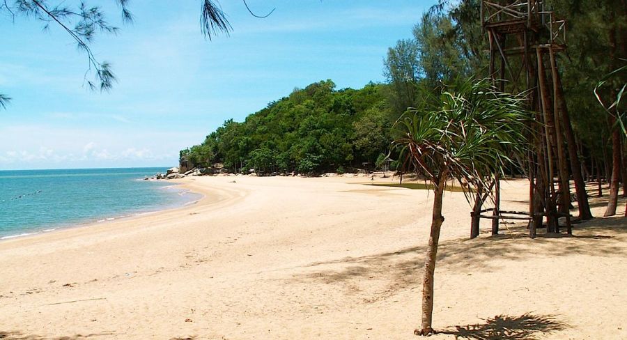 Beach at Narathiwat in Southern Thailand