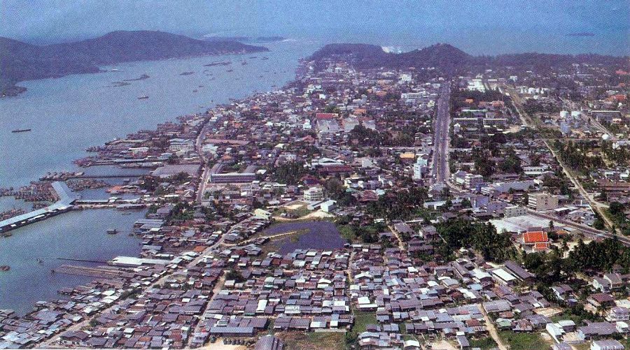 Aerial view of Songkhla City in Southern Thailand