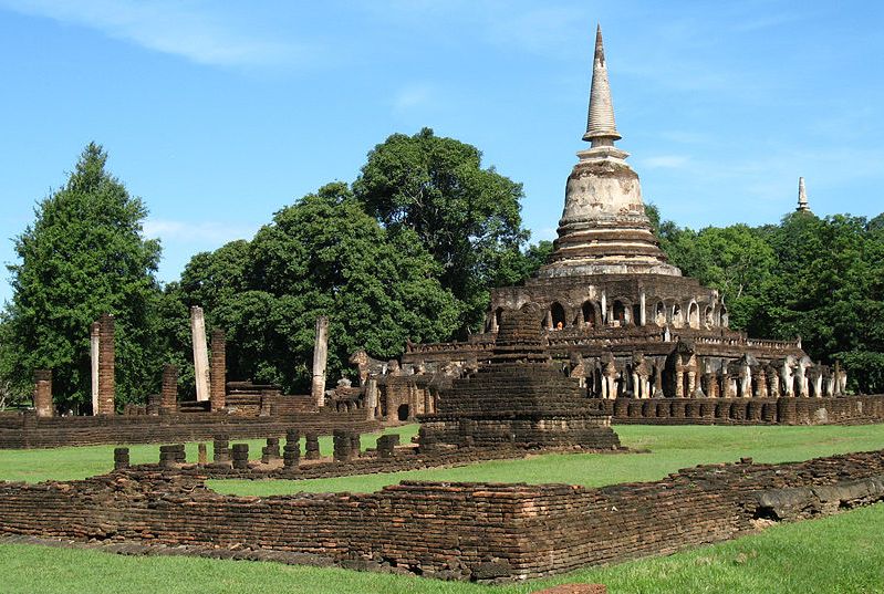 Wat Chang Lom in Si Satchanalai Historical Park in Northern Thailand
