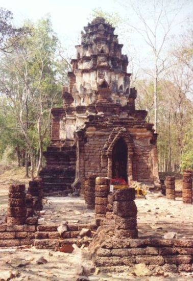 Wat Lak Mueang in Si Satchanalai Historical Park in Northern Thailand