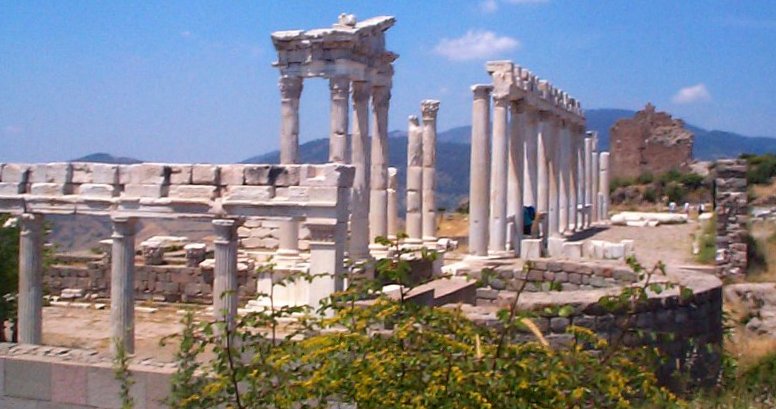 Acropolis of the ancient city of Pergamum at Bergama in Turkey