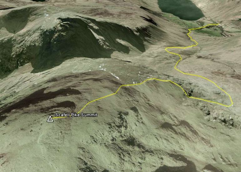 Ascent Route on Scafell Pike