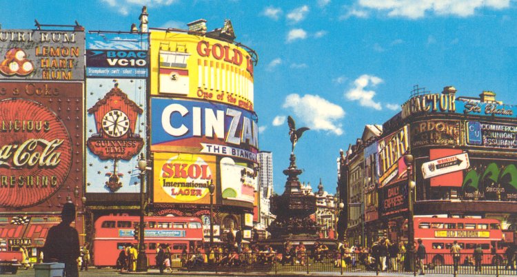 Picadilly Circus and Eros Monument in London