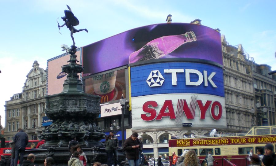 Picadilly Circus and Eros Monument in London