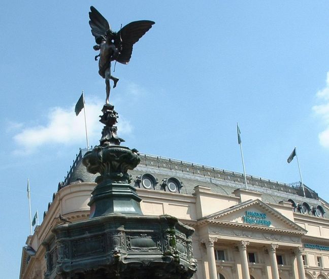 Eros Monument in Picadilly Circus in London