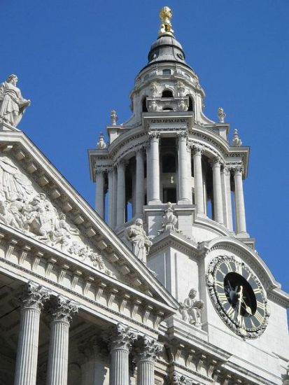 Clock Tower on St. Pauls Cathedral in London