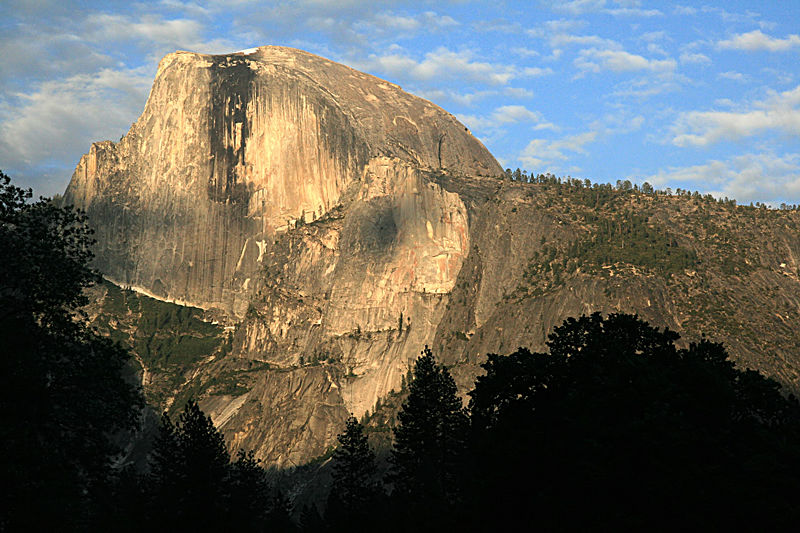 Sunset on Half Dome in Yosemite Valley National Park in California