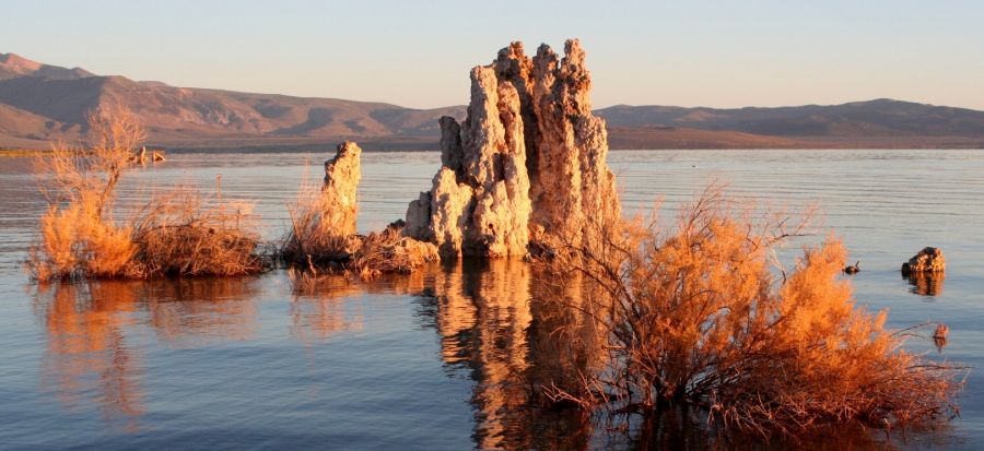 Tufa Towers in Mono Lake on approach to Mt. Whitney from Owen's Valley