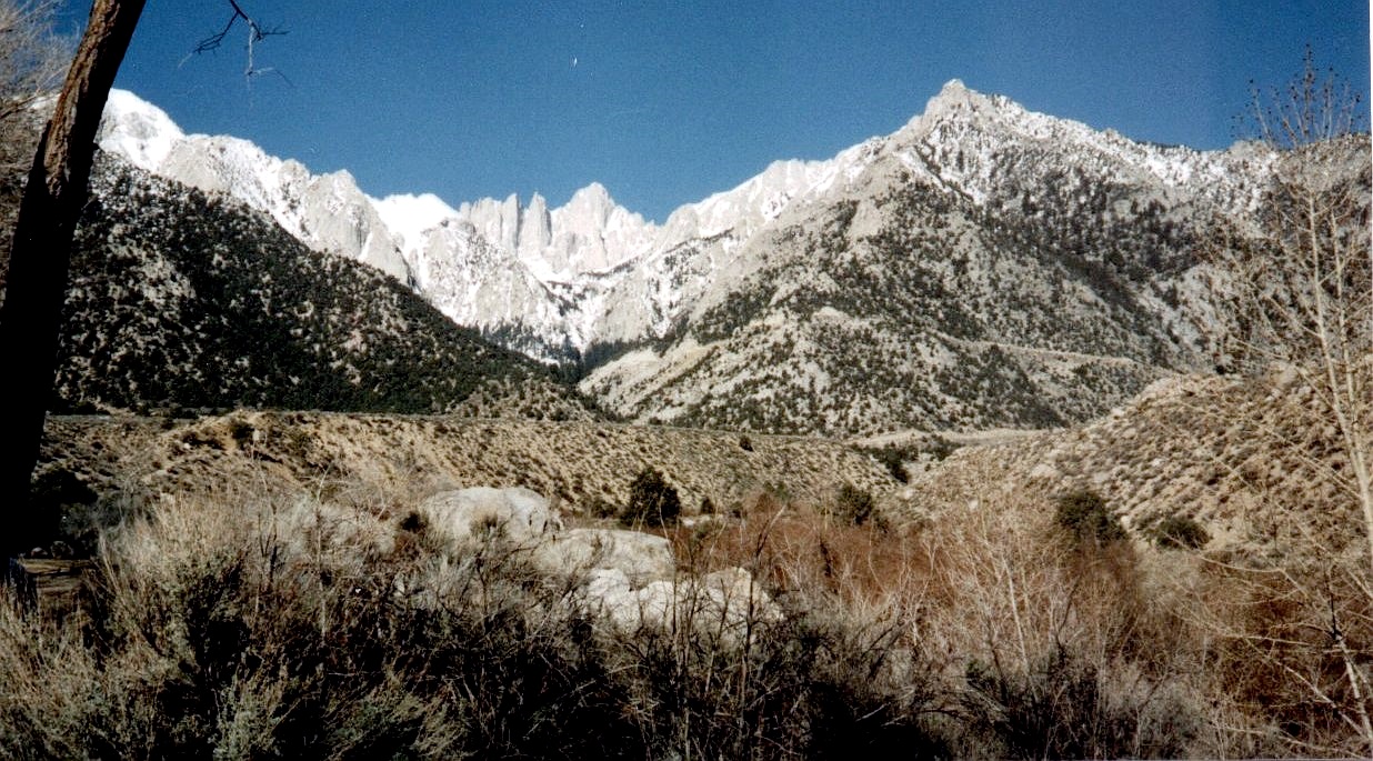 Mount Whitney on approach from Lone Pine in Owens Valley