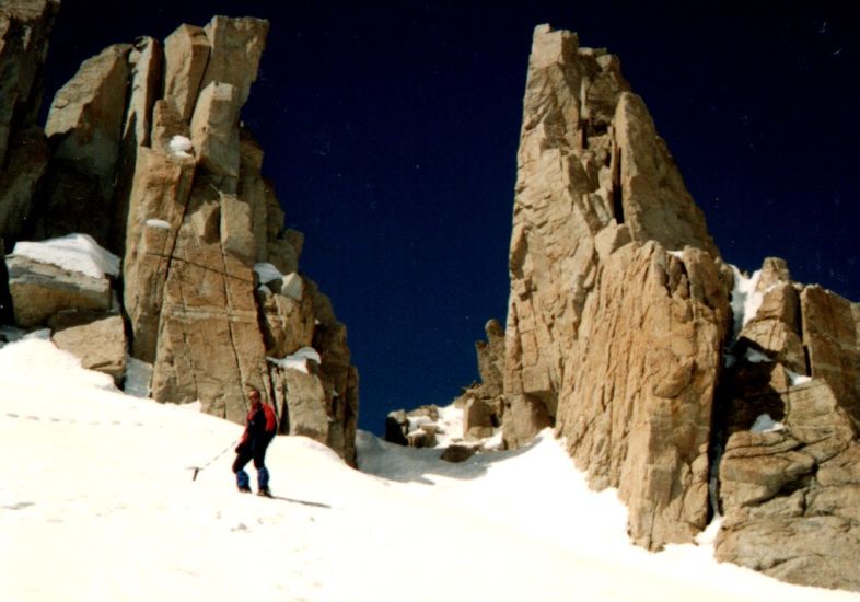 Rock pinnacles on approach to the Crest of the Sierra Nevada