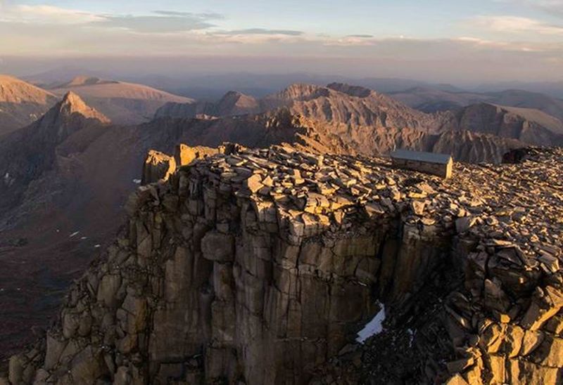 Summit of Mount Whitney in the Sierra Nevada of California from the Alabama Hills