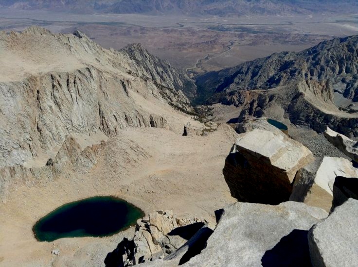 Owen's Valley from summit of Mount Whitney in summer