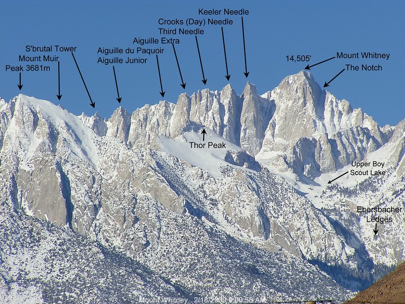 Peaks on Mount Whitney