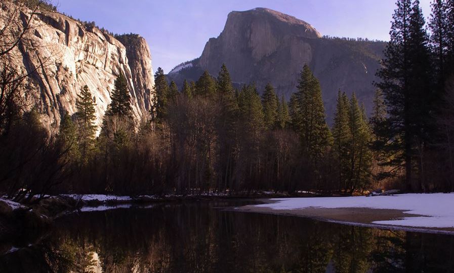 Half Dome in Yosemite Valley from Merced River