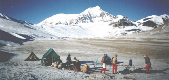 Mt. Sita Chuchura from camp in Hidden Valley on Dhaulagiri Circuit, Nepal Himalaya 